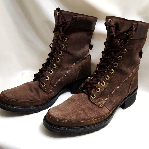 Timberland Genuine Leather Canvas Lace-up boots (w size 8.5) - Picture 3 of 16